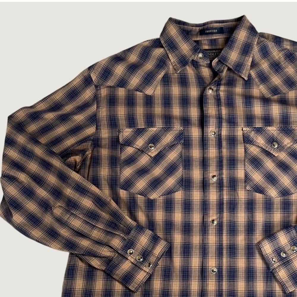 Pendleton Frontier Mens Size M Long Sleeve Plaid Western Pearl Snap Shirt